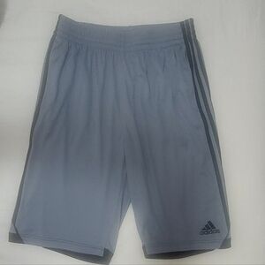 adidas Light Blue Men’s Athletic Shorts with Dark Blue Stripes
